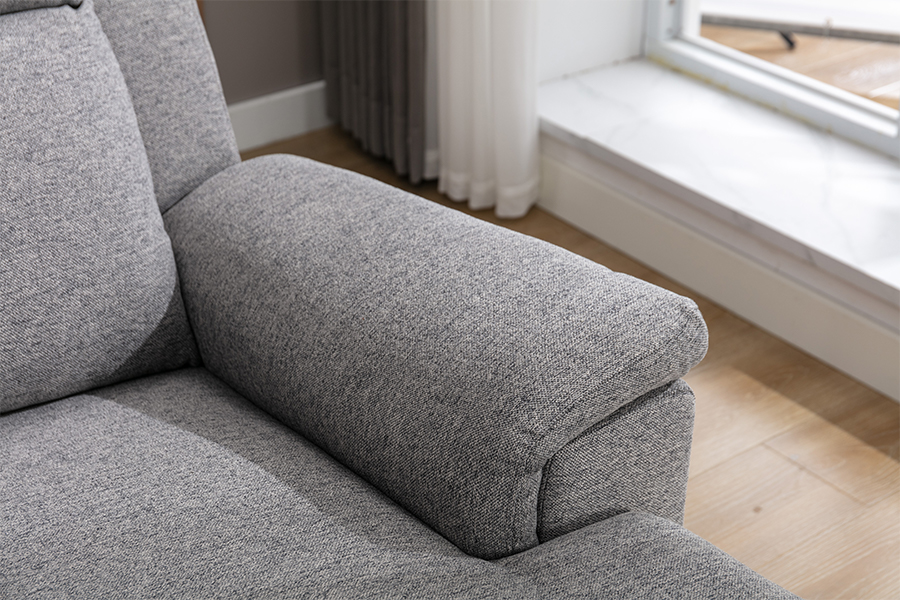 RC-7088 Dikke Polyester Fabric Manual Langende sectionele bank met chaisearmleuningen en kussens