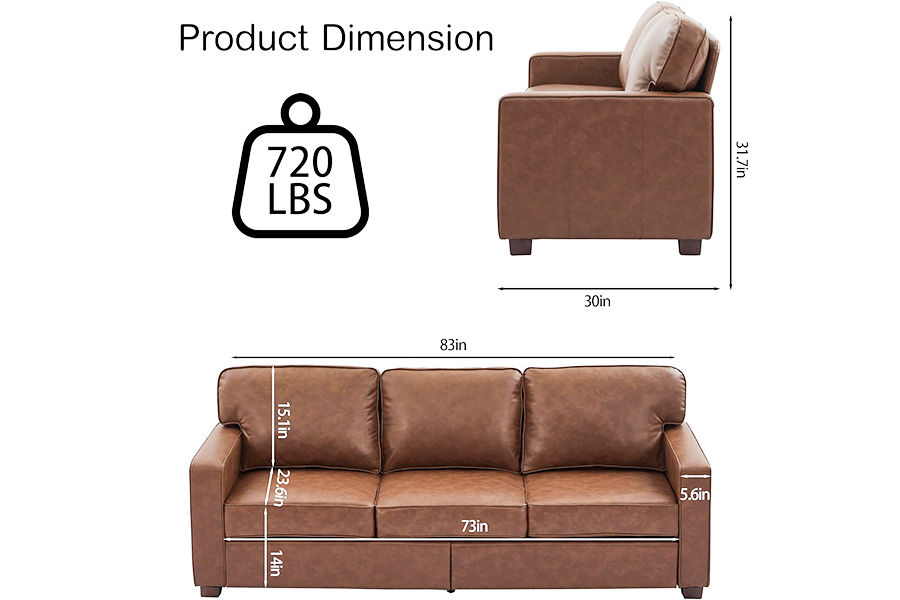 PU-kunstleren bank, stoel (SF021-BR-S)/loveseat (SF021-BR-M)/bank (SF021-BR-L)